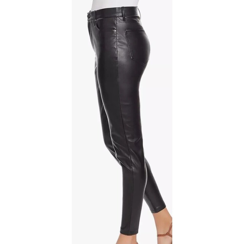 Sam Edelman Faux Leather Black Pants Size 28 High Rise Skinny Ankle - Picture 2 of 12